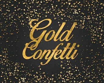 Gold Foil Confetti clip art "Gold Confetti" instant download clipart with digital golden overlay