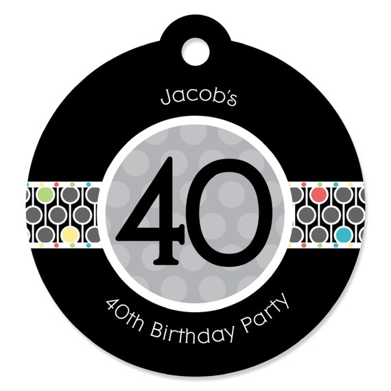 40th Birthday Personalized Party Tags Birthday Party DIY