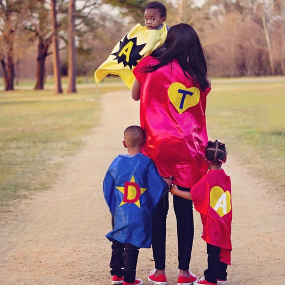 family personalized superhero capes
