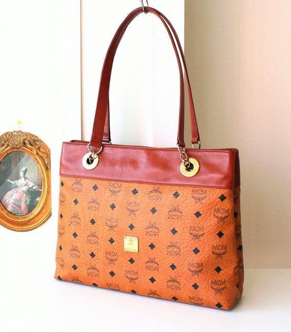 Authentic MCM Visetos Cognac German Vintage Shoulder Handbag