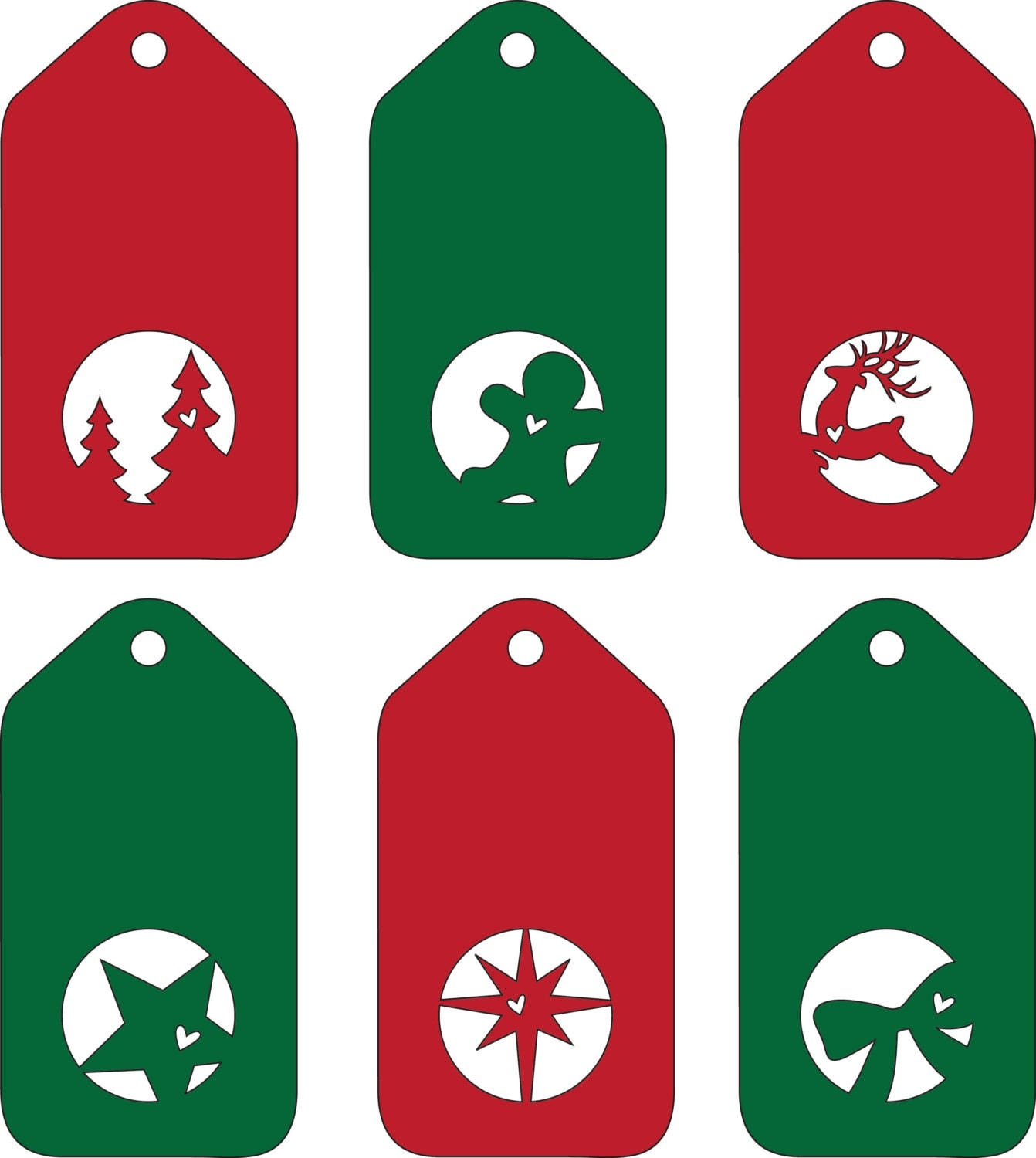 Gift Tags Christmas svg or dxf file by HatchWork on Etsy