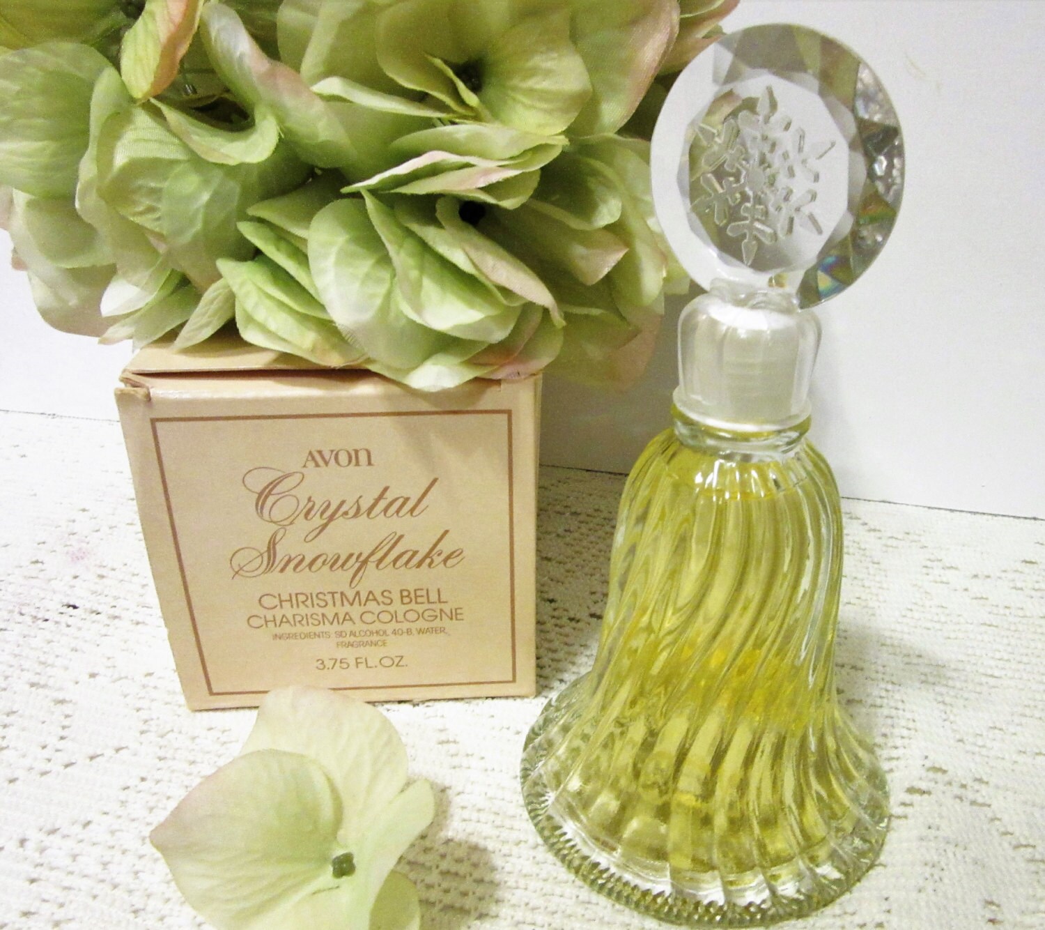 Perfume Bottle Bell Crystal Glass Christmas Cologne Decanter