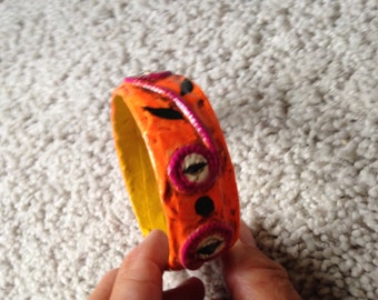 Colorful Paper Mache Bracelet