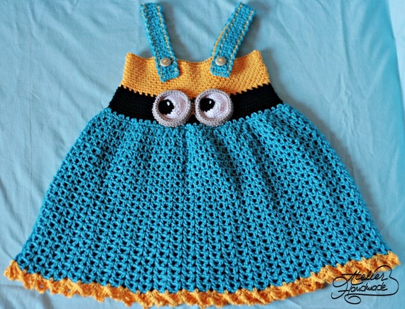 minion crochet newborn pattern Happy by AtelierHandmadecom dress baby crochet Pattern: minion