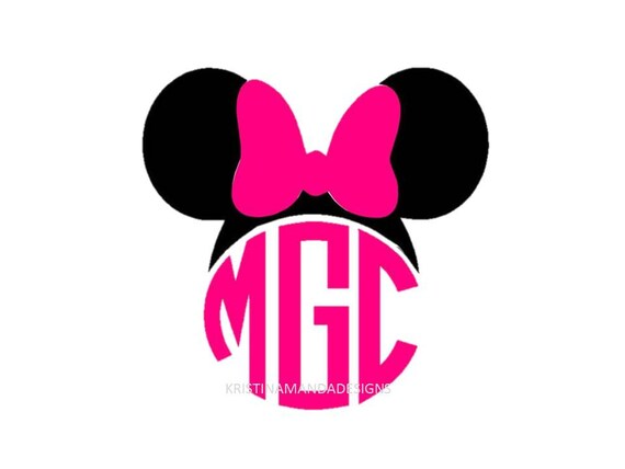 Download Minnie Mouse Ears with Bow Monogram by KristinAmandaDesigns