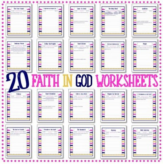 Faith In God 20 Worksheets Instant Download by SnapshotPlace