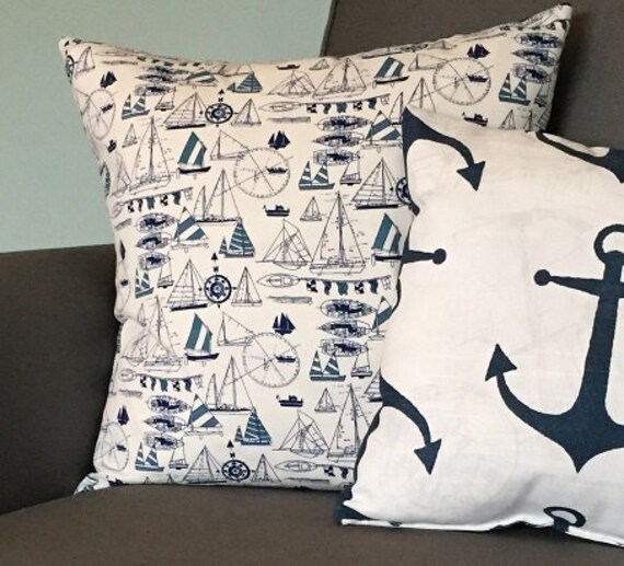Nautical pillows anchor pillows boat pillows throw pillows