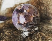 RESERVED FOR (mszey) Black Chevron Amethyst Gemstone Sphere