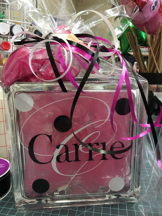 Lighted Glass block centerpiece