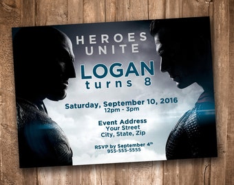 Batman v Superman Party Invitation *Personalized Digital Printable*