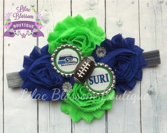 Seattle Seahawks Personalized Baby Headband, Seahawks Baby Girl Bow, Seattle Football Baby Outfit, Infant Seahawks Bow, Baby Girl Seattle