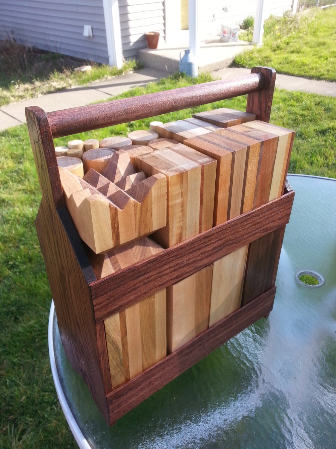 Kubb set handmade from hardwoods