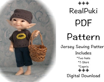PDF Jersey Sewing Pattern for mini BJD Fairyland Real Puki 2nd version