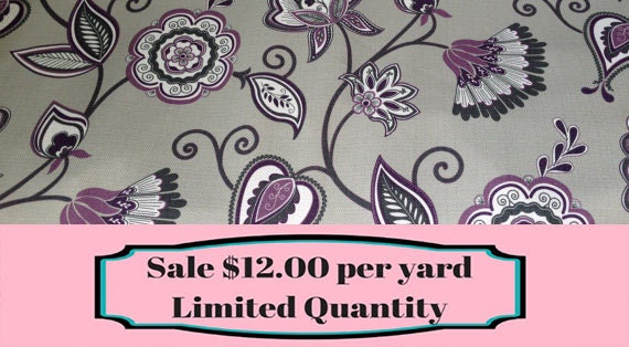 fabric sale grey and purple floral upholstery and home decor fabric by the yard from shopmyfabrics on etsy studio - Home Decor Fabrics By The Yard fabric sale grey and purple floral upholstery and home decor fabric by the yard from shopmyfabrics on etsy studio - Home Decor Fabrics By The Yard