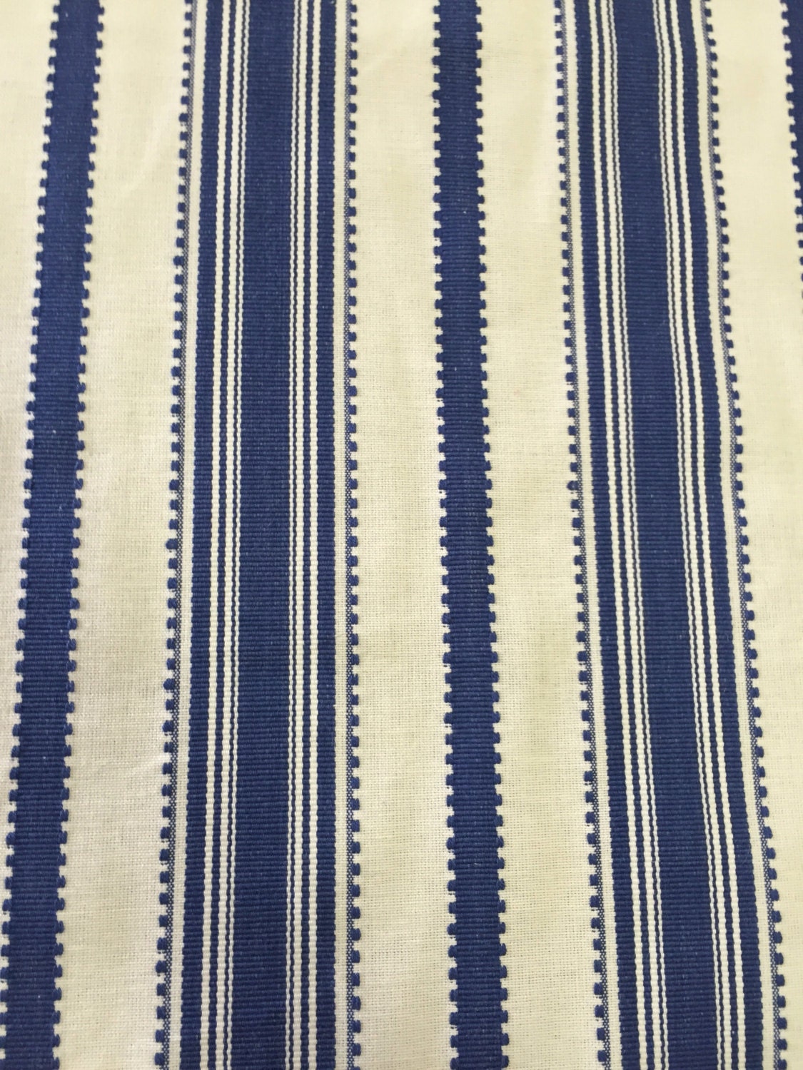 White Navy White Upholstery Fabric by the Yard