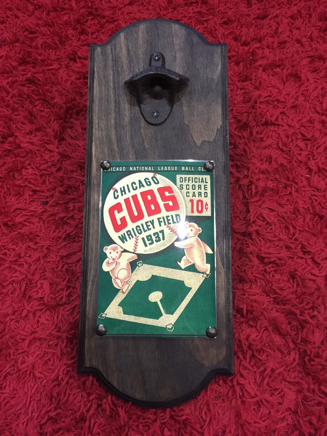 Chicago Cubs Vintage Style Wall Mounted Bottle Opener