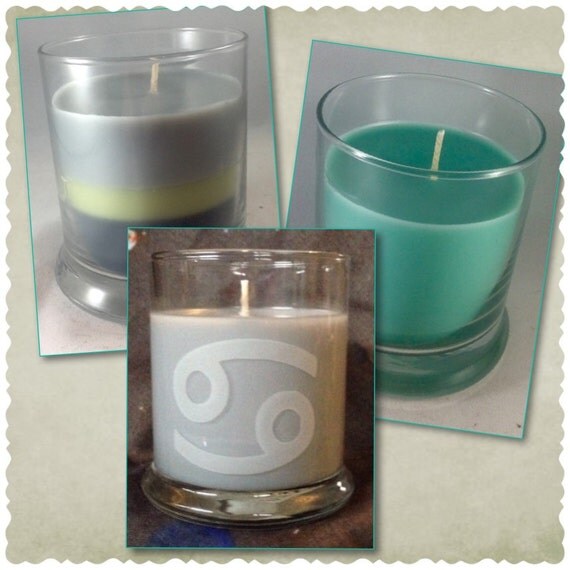 Ships Free Cancer Zodiac Candles Green Sea by StarFlameCandles