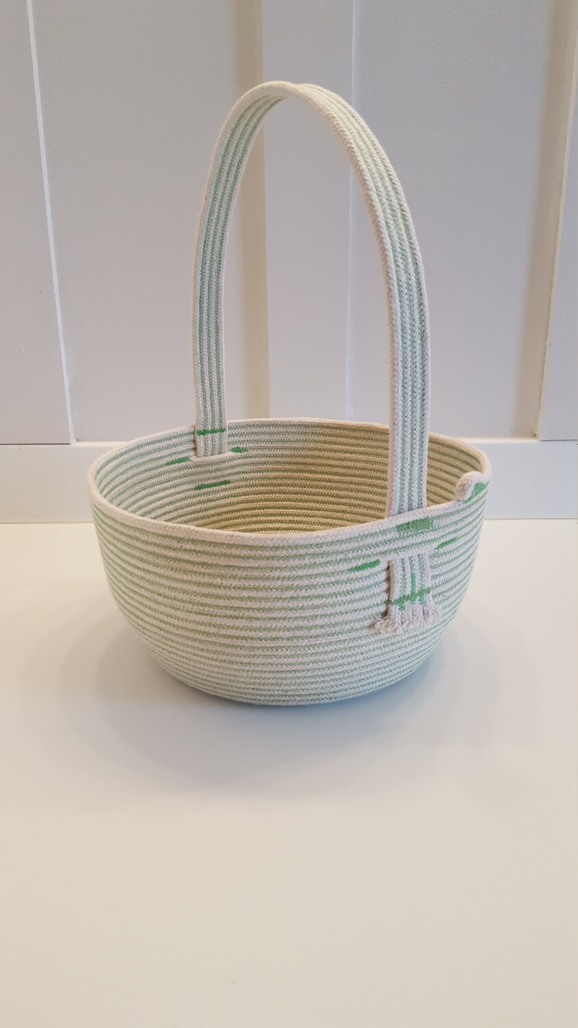 Colorful Rope Easter Basket with Handle