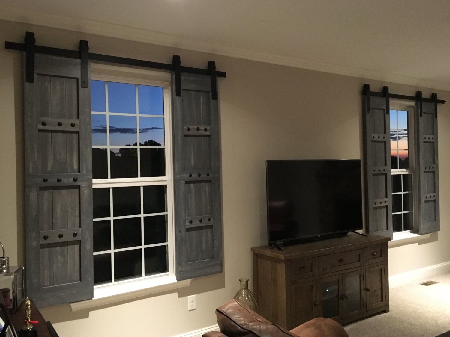 Interior Window Barn Shutters - Sliding Shutters - Barn ...