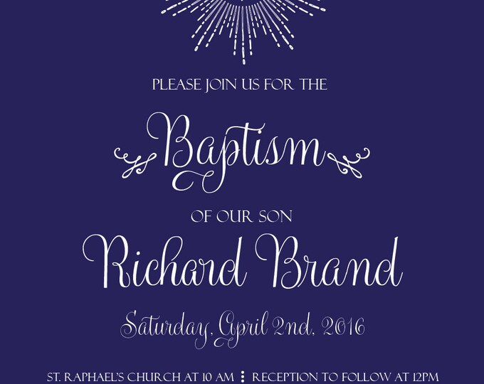 Baptism Invitation. Navy baptism invite. Mint baptism invitation. Boy baptism invitation. Baptism invite