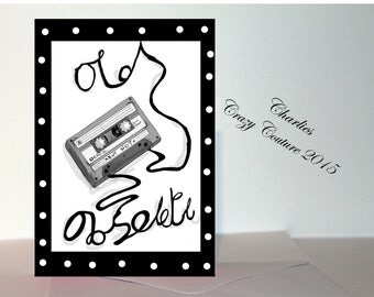 1980's tape old but not obsolete birthday retro card