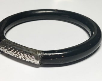 SS + Coral Bangle Bracelet