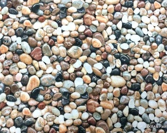 Mexican Beach Pebbles Fabric By the Yard Fat Quarter Pebbles & Rocks Gravel Small River Rock Landscape 100% Cotton Quilting Fabric t3/8