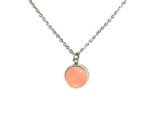 Coral Druzy Necklace | druzy necklace, gold necklace, silver necklace Caroline