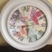 Vintage wall clock, vintage style wall clock, decoupage clock, floral paper clock, home decor, new home gift, kitchen decor, gift for women