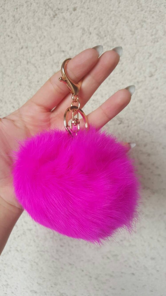 Giant Fuzzy Keychain Keychain Furry Ball Keychain Hot