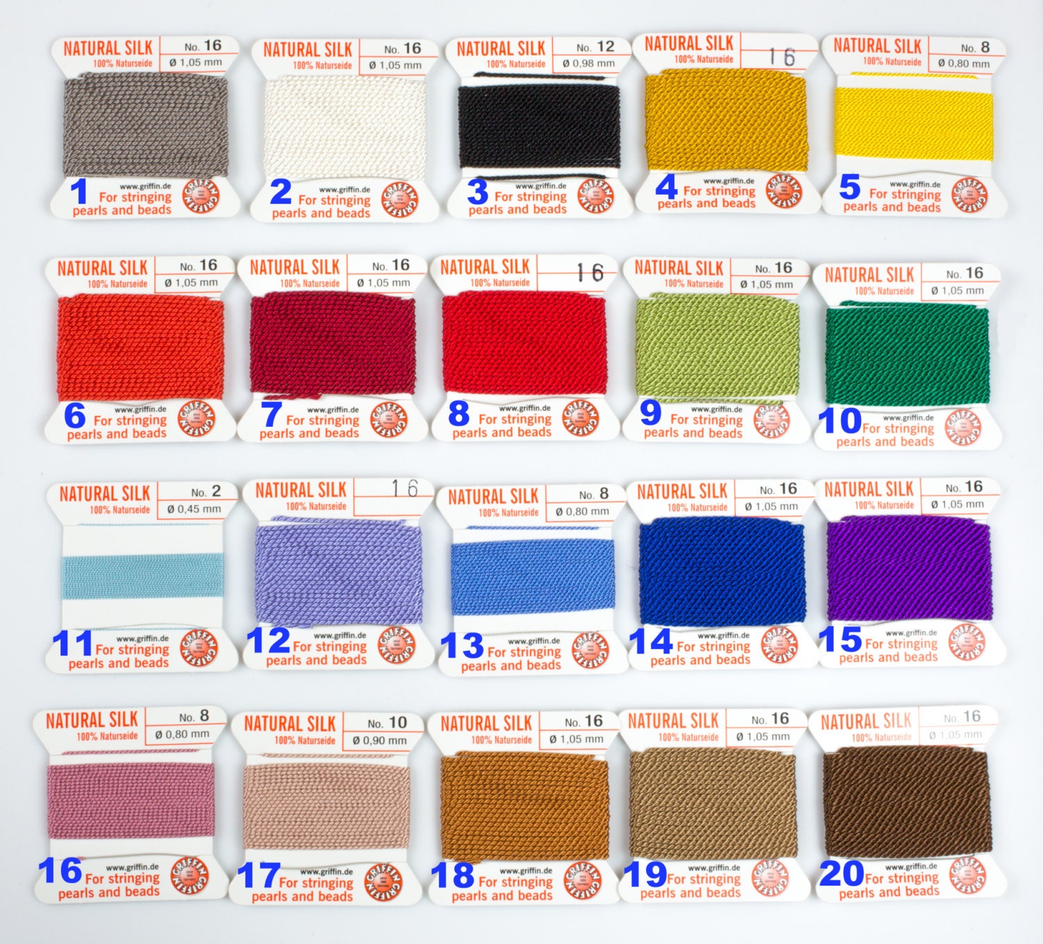 Griffin Silk Cord 2 Packets 4.5 yards. With needles