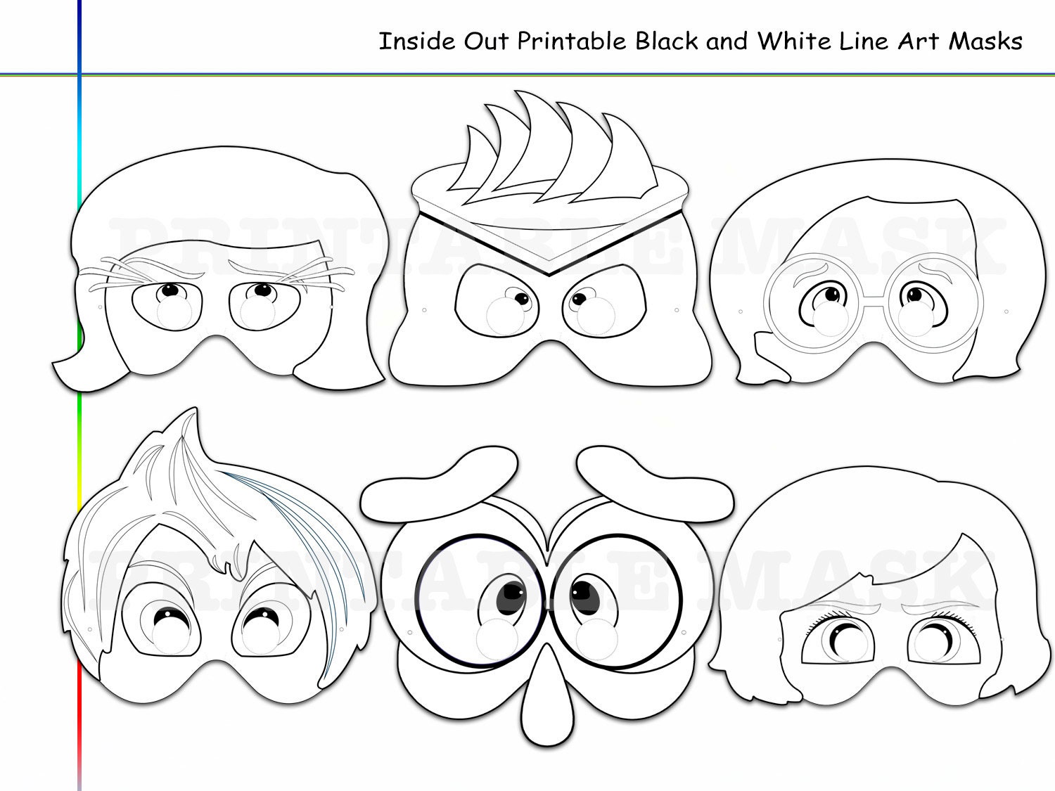 Coloring Pages Inside Out Printable Black And White Line Art