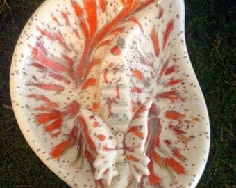Beautiful Vintage From The 60's Butterfly Orange And White Ashtray Vintage Ceramic Butterfly Ashtray Vintage Home Decorations Unique Gift