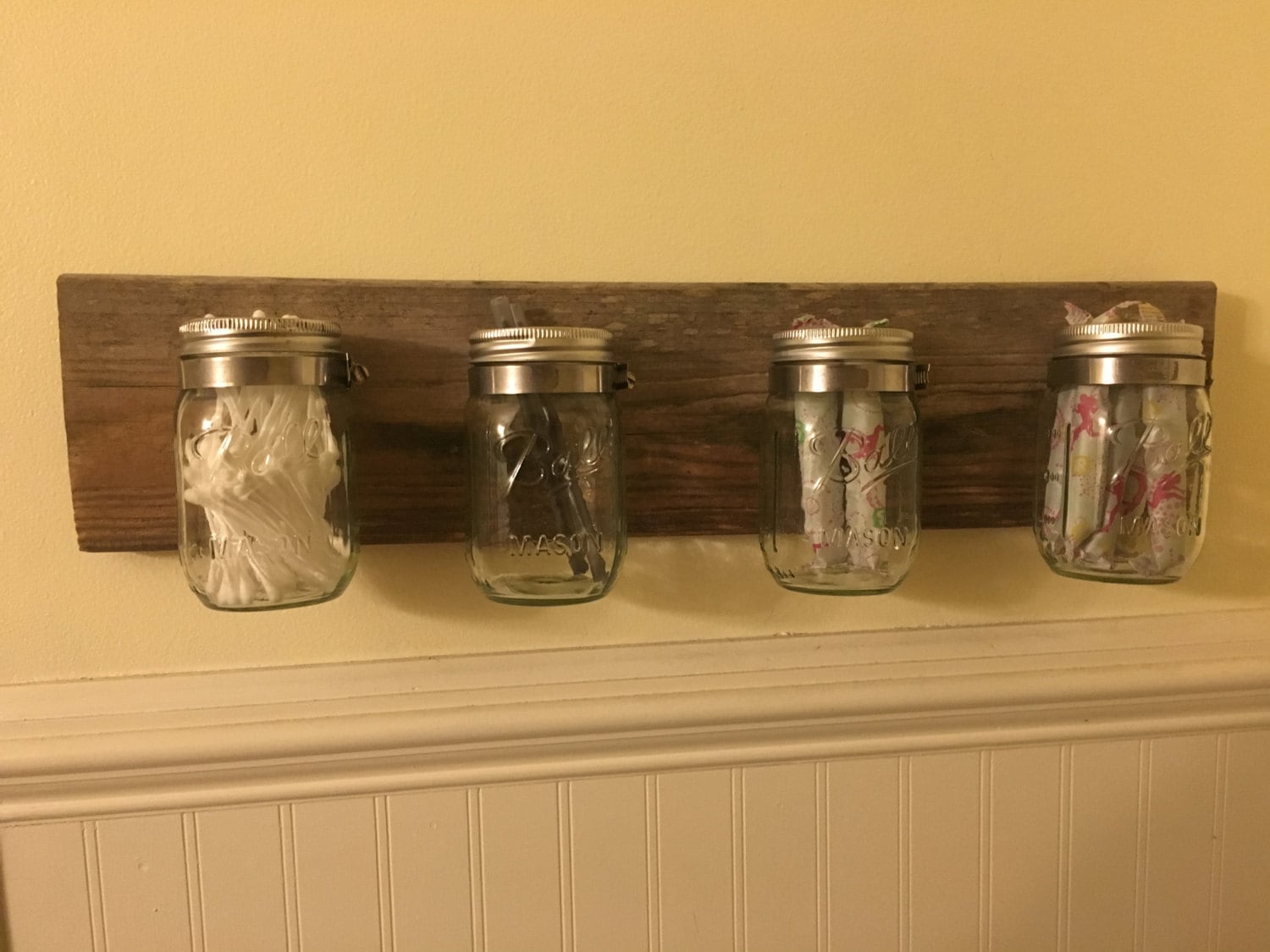 Mason Jar Bathroom Organizer