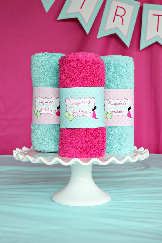 Spa Party Towel Wrapper Instant Download Printable Towel Wrap for Spa