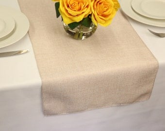Ivory Faux Burlap Table Runner | Burlap Runner