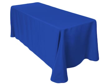 90 x 132 inch Rectangular Royal Blue Tablecloth Polyester | Wedding Tablecloth