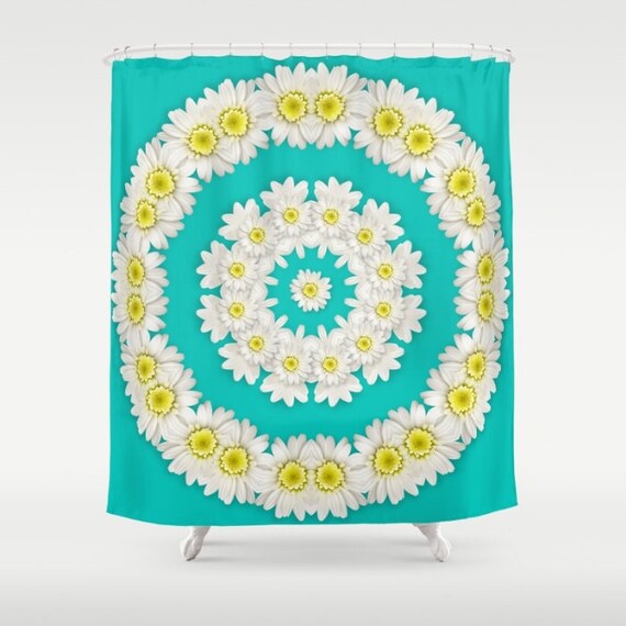 Shower Curtain - 'Daisies Wreath' - 71" by 74", Home, Bathroom, Bath ...