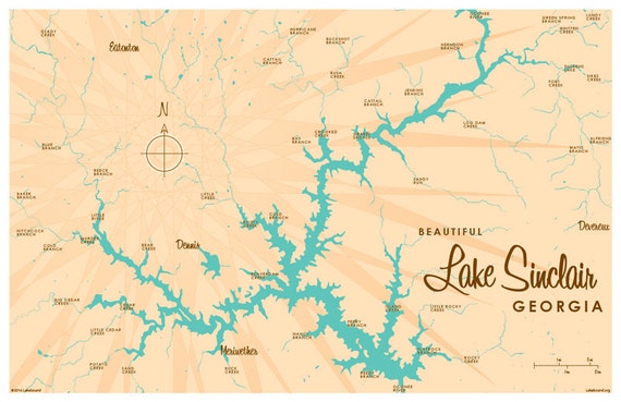 Lake Sinclair GA Map Print