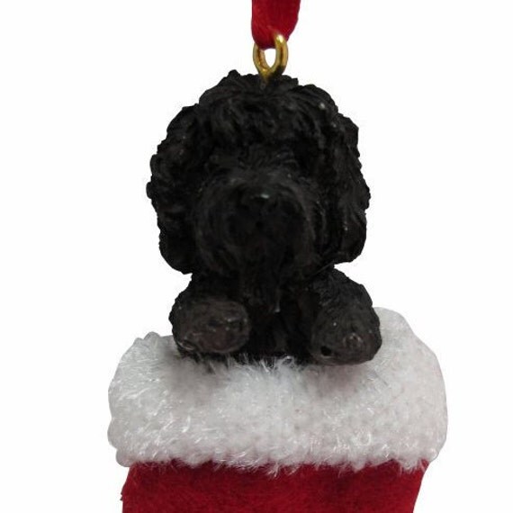 labradoodle black christmas ornament handpainted and labradoodle black christmas ornament handpainted and