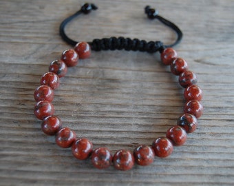 Red Jasper Bracelet,Gemstone 8mm Beads,Shamballa Bracelet,Yoga,Meditation Bracelet Fit All, Gemstone ,Man,Women, Beaded Jewelry