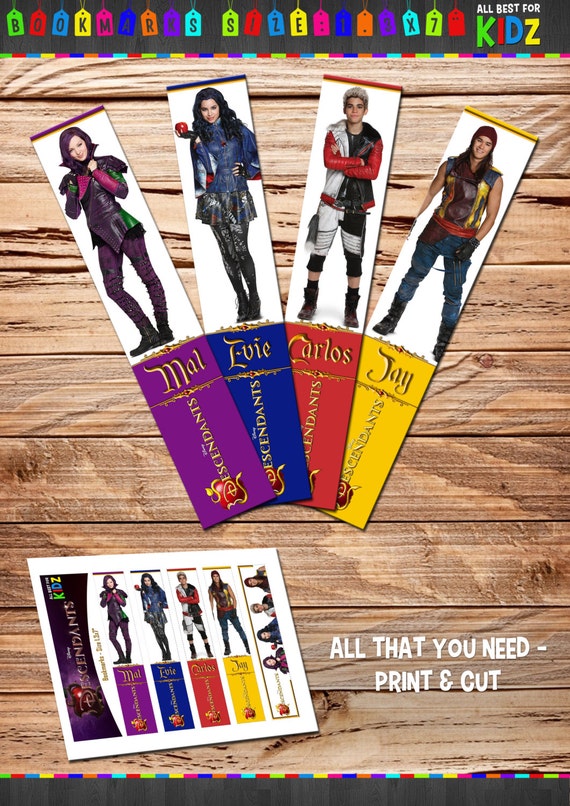 Disney Descendants Bookmarks Birthday Party Ideas Digital disney-descendants-bookmarks-birthday-party-ideas-digital