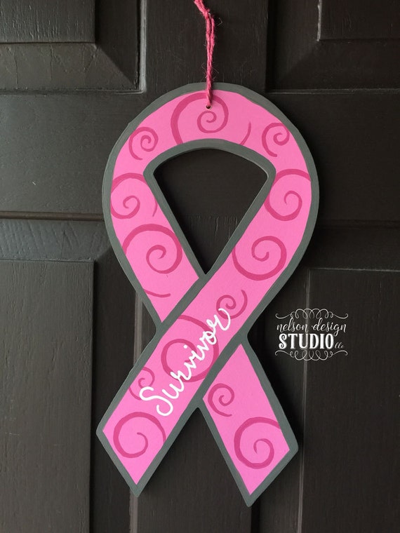 Wood Door Hanger 20 Breast Cancer Pink Ribbon cancer