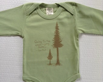 Organic Baby Clothes, Organic Baby Boy clothes, Boho Baby Clothes, Mountain, Baby Girl Clothes, Baby Shower, Woods, Green, organic cotton