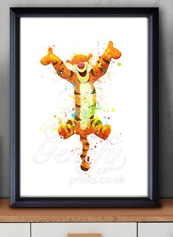 Disney Winnie The Pooh Tigger Watercolor Poster Print