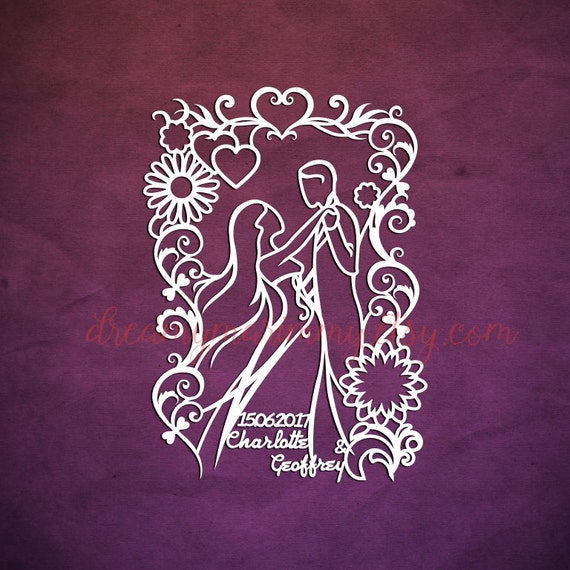 Download Personalised Wedding Day Papercut Template, Customised ...