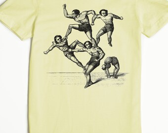 Women's Tshirt - Acrobat T-shirt - Circus Shirt - Moustache Tee - Women's Graphic tee - Ladies' Shirt - Vintage Art