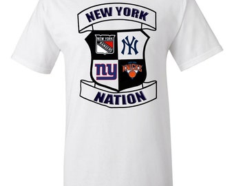 New York Nation T-Shirt, New York Yankees, Giants, Rangers, Knicks, NY Mashup T-Shirt