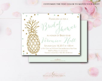 Gold Glitter Bridal Shower Invitation Bridal Shower Invites