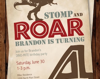 Dinosaur Invitation/Dinosaur Birthday Invitation/Dinosaur Birthday/Dinosaur Party/Dinosaur Party Invite/Dinosaur Invite/T-Rex Invitation